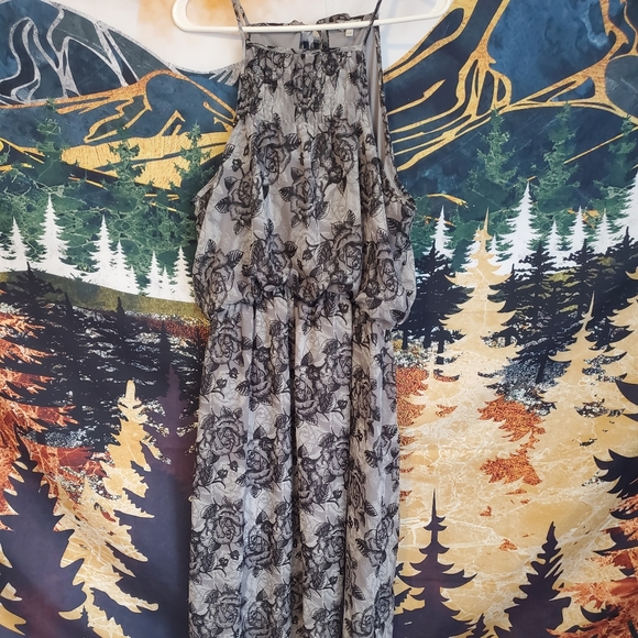 Long Dark Floral Dress - Picture 1 of 5